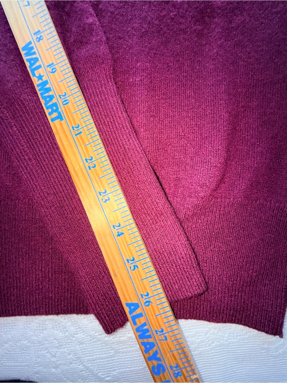 J.Crew Italian Cashmere V-Neck Sweater Burgundy Wine Red Women's Size L - Picture 8 of 11